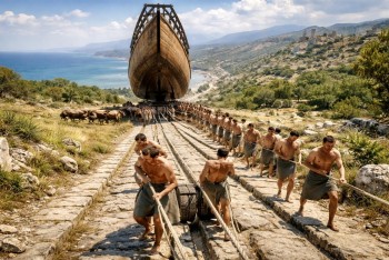 Starověká „železnice“ pro lodě. Řecký trik, který předběhl dobu